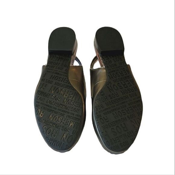 Ros Hommerson Oceana Pewer Leather Round Toe Slingback Sandal Shoes Size 9.5N - Picture 6 of 9